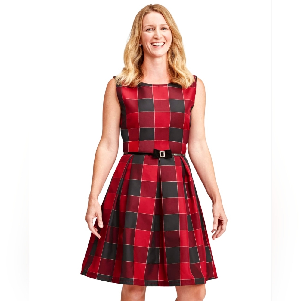 The Children's Place Adult Christmas Classic Red/Black Checkered Dress